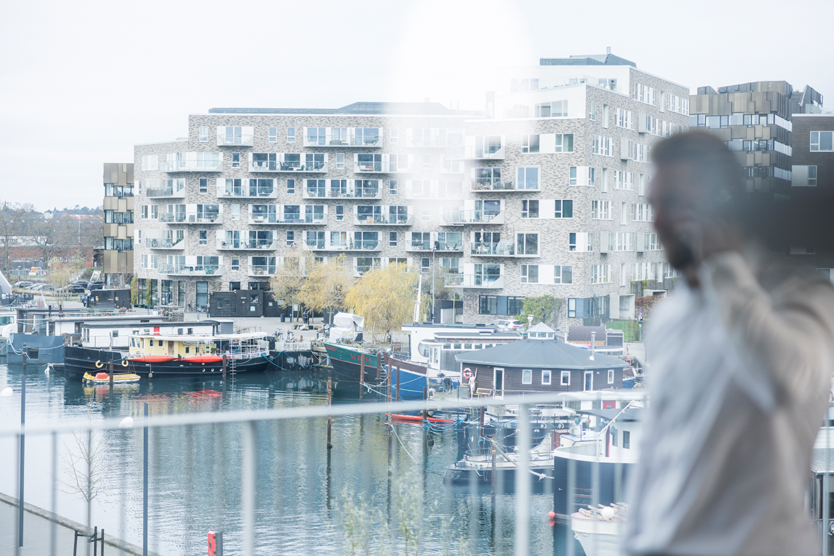 Udsigt over havnen fra TrueTens kontor i København SV